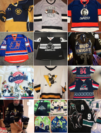 My team's beer league jerseys for this season : r/hockeyjerseys